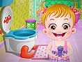 Baby Hazel putzt das Badezimmer